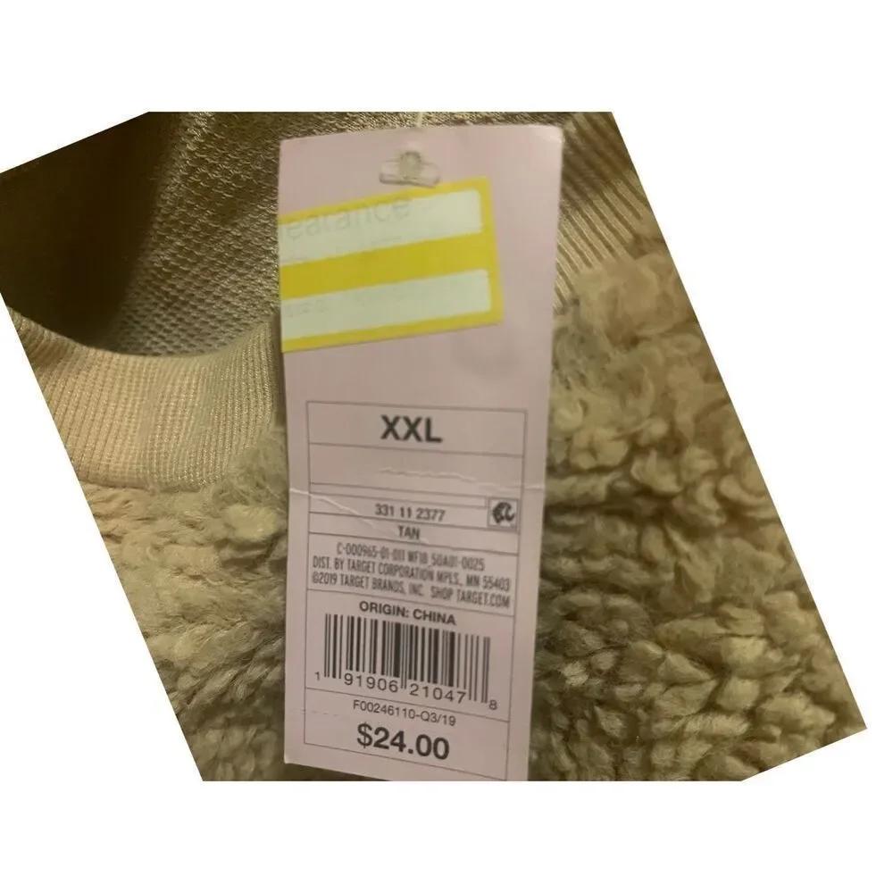Wild Fable Tan Fleece‎ Cropped Pullover Boho Casual Size XXL NWT - Picture 5 of 6
